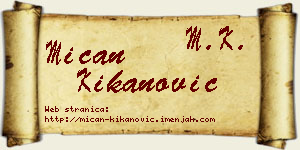 Mićan Kikanović vizit kartica